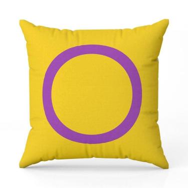 Imagem de Capa De Almofada Avulsa Estampada Bandeiras Lgbt Cores 45cm X 45cm Cor Intersexual