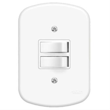 Imagem de Conjunto de Interruptor Embutir 1 Interruptor Simples E 1 Interruptor Paralelo com Placa Série Blanc