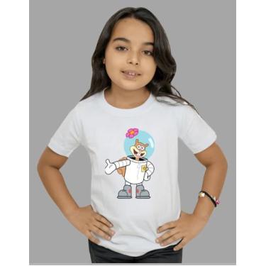 Imagem de Camiseta Infantil Sandy Bochechas Camisa Bob Esponja, Branco, 14
