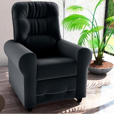 Imagem de Poltrona Reclinável Andrea Descanso Veludo Preto Mais de Casa