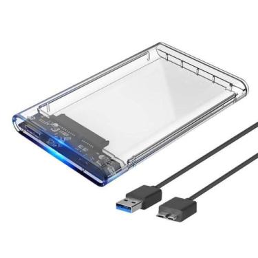 Imagem de Case Gaveta Externa USB 3.0 de HD SATA 2.5" Resistente Transparente In