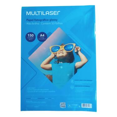Imagem de Papel Fotográfico Multi PE003 Glossy 150G A4 com 50 Folhas Resistente à Água e Secagem...