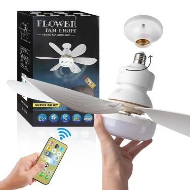 Imagem de Ventilador de Teto com Luz OEM 6 Pás Pequeno com LED Integrada Controle Remoto Modelo B...