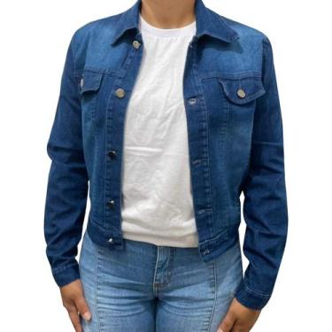 Imagem de Jaqueta Jeans Com Lycra Moda Feminina - TLT, Azul