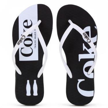 Imagem de Chinelo Coca Cola Akaroa Preto e Branco - Feminino-Feminino