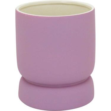 Imagem de CACHEPÔ VASO PLANTA DECORATIVO 17x14x14cm CERÂMICA LILÁS