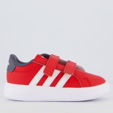 Imagem de Tênis Adidas Grand Court 3.0 Bubble CF Infantil Vermelho, 22