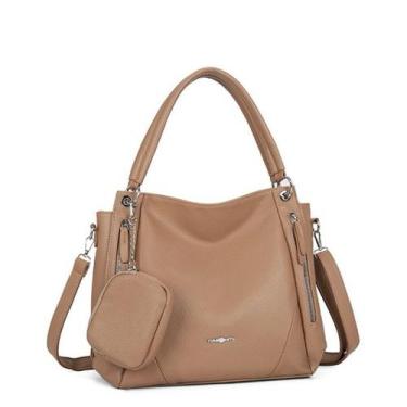 Imagem de Bolsa Mochila Feminina Grande De Ombro Com Alça Transversal De Couro P