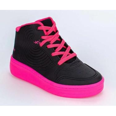 Imagem de Tênis Feminino Kidy Street Star Rodinhas Led 319-1005-0306, Preto, Pin