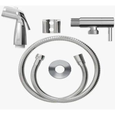 Imagem de Kit Ducha Higiênica Cromada  Inox 1,20m Com Registro - Censi