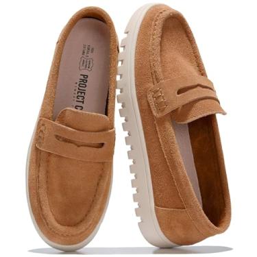 Imagem de Project Cloud Mocassins Femininos De Couro Legítimo - Sapatos De Trabalho Antiderrapantes Calçados Femininos Com Palmilha De Espuma De Memória - Sapatos Leves E Flexíveis Para Todas As Estações (Fil