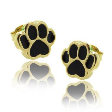 Imagem de Brinco infantil patinha - ALBAA JOIAS, Dourado, Preto