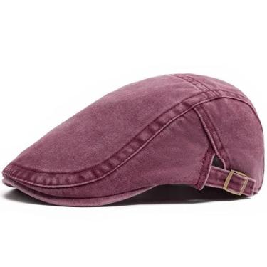 Imagem de Boné Newsboy Retro De Denim Com Efeito Desgastado Para Primavera E Ver