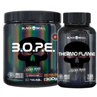 Imagem de Bope Pré Treino 300g + Thermo Flame 120 Caps Black Skull, Frutas.Amare