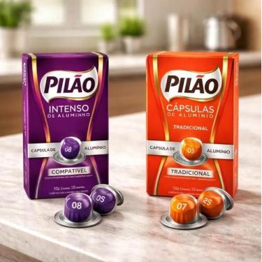 Imagem de Kit com 20 Capsulas Cafés Pilão: 10 Intenso + 10 Tradicional