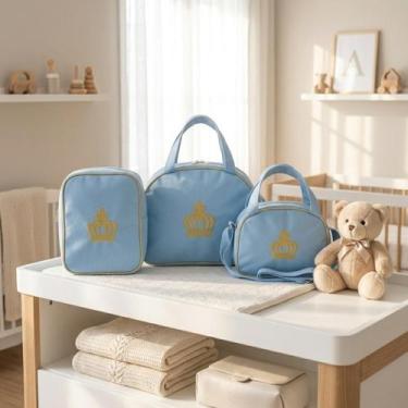 Imagem de Kit Bolsa Maternidade 3 Peças Satuko Baby  Bolsa, Mochila e Frasqueira