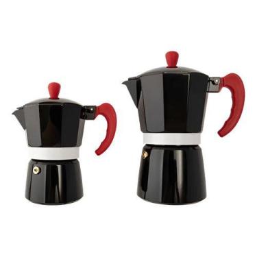 Imagem de Cafeteira Italiana Alumínio Preta 325ml Expresso 6 Xícaras Sabor Inten