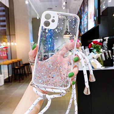 Imagem de Correia da moda com corrente de corda e luva de silicone macio para colar talabarte de telefone para Samsung Galaxy S21 S20 Ultra FE Plus Capa protetora, prata, para S21 Plus