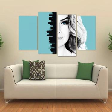 Imagem de Quadro Decorativo Grey`s Anatomy Escritório Tecido 4 Peças 1