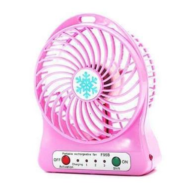 Imagem de Mini Ventilador Mesa Portátil Recarregável Usb 3 Vel Rosa