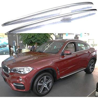 Imagem de UDP-Auto 2 peças serve para BMW X6 F16 2015-2018 Rack de trilho de teto Bagagem Suporte de barra de trilho lateral – Prata