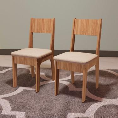 Imagem de Conjunto com 2 Cadeiras Atenas Polipropileno Bege e Freijó
