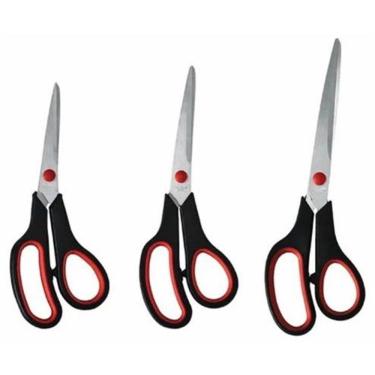 Imagem de Tesoura Multiuso Kit 3 Peças Casa Cozinha Costura Papel