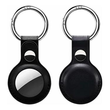 Imagem de Chaveiro Case Couro Proteção Capa Compatível com AirTags (Preto)