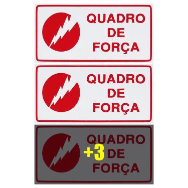 Imagem de Combo 6 Placas De Sinalização Quadro De Força 20x10 Acesso - X-742 F9e