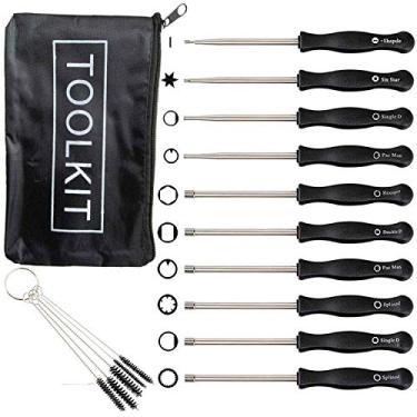 Imagem de Conjunto de 11 ferramentas de ajuste de carburador Yingshop + kit de chave de fenda de limpeza para carburador comum de 2 ciclos pequeno motor Zama Craftsman ATV Mini Bike Moto MTD Stihl Echo Sears motosserra ajustável