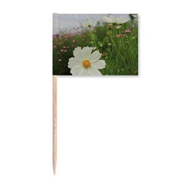 Imagem de White Cosmos Art Deco Presente Fashion Palito de Dente Marcador Topper Decoração de Festa
