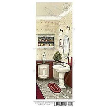 Imagem de Papel para Arte Francesa Litoarte 10 x 25 cm - Modelo AFP-059 Banheiro VII