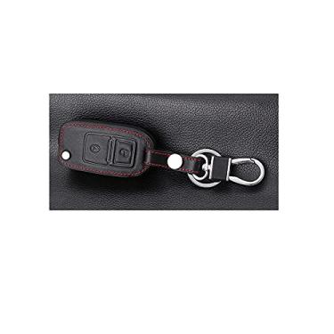 Imagem de YJADHU Capa de chave de carro de couro com suporte remoto de suporte, apto para Volkswagen VW Jetta Golf Polo Passat Tiguan Skoda Octavia, estilo B 2 botões