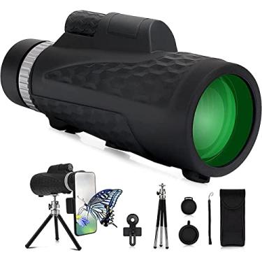 Imagem de Telescópio monocular HD 12x50 com suporte para smartphone e tripé, telescópio monocular à prova d'água para observação de pássaros, jogo de futebol, jogos de bola, acampamento, viagem