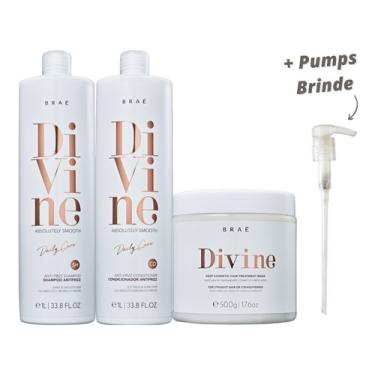 Imagem de Divine Kit Shampoo 1l + Condicionador 1l + Máscara 500g Braé