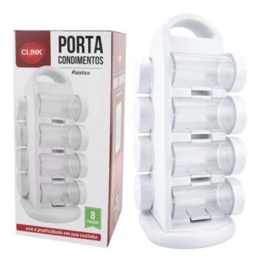 Imagem de Porta Temperos Condimento 8 Peças Giratório Em Plástico 28cm - Clink