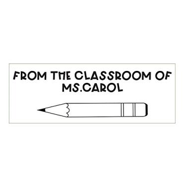 Imagem de Carimbo personalizado para professores da sala de aula - auto-tintagem personalizada com selo de nome.