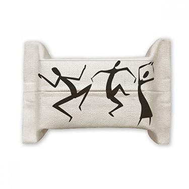 Imagem de Bolsa de linho de algodão com estampa de totem abstrato Fresco engraçado para lenços faciais