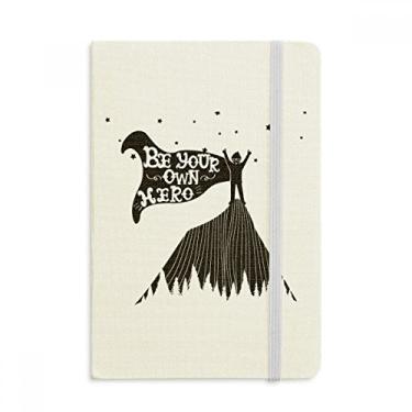 Imagem de Caderno de anotações Be Your Own Black White com citações oficiais em tecido rígido diário clássico