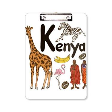 Imagem de Kenya National Symbol Landmark Pattern Clipboard Pasta, Bloco de Escrita Placa de Apoio A4