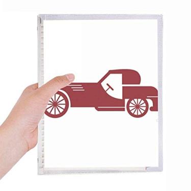 Imagem de Caderno geométrico clássico com desenho de carros vermelhos, folhas soltas, diário recarregável, papelaria