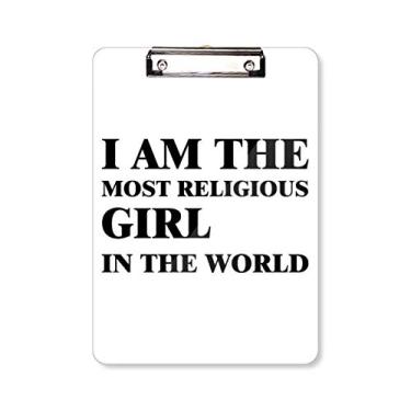 Imagem de Placa de apoio para prancheta I Am The Religious Girl A4