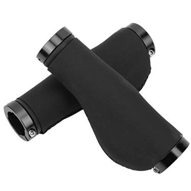 Imagem de Labuduo Capa para guidão, cabo de fibra de couro para guidão, à prova de poeira para Mountain Bikes (anel preto preto)