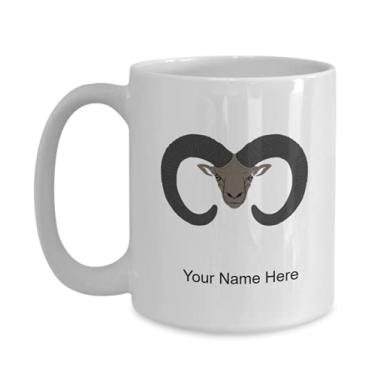 Imagem de Caneca Ovis-mouflon personalizada, copo de café Ovis-mouflon, ideia de presente Ovis-mouflon, copo Ovis-mouflon personalizado - caneca de café de 445 ml