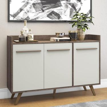Imagem de Buffet Retrô com 3 Portas - Off White/Rústico