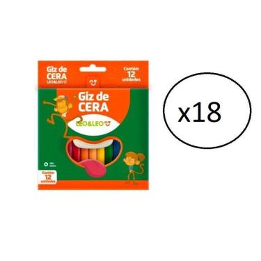 Imagem de Giz De Cera Fino 12 Cores Atacado 216 Unidades Colorido