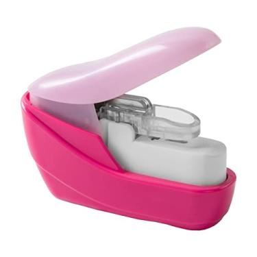 Imagem de CIADAZ Mini grampeador seguro portátil sem grampos sem grampos 4 folhas capacidade para encadernação de papel loja escola escritório suprimentos domésticos