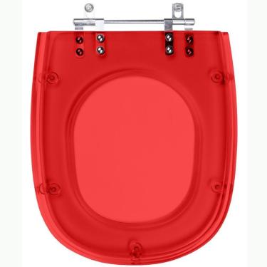 Imagem de Assento Sanitario Poliester Sabatini Vermelho Translucido para vaso Icasa