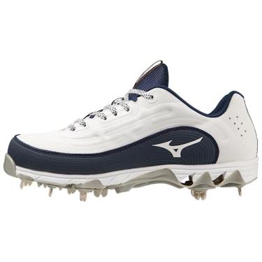 Imagem de Mizuno Chuteira feminina de softball, 9 spike Swift 8 Low Metal, Branco/Azul marinho, 41