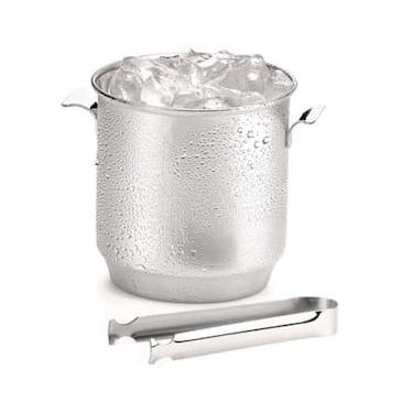 Imagem de Balde para Gelo com Pinça Forma Bartender em Aço Inox - 650 ml